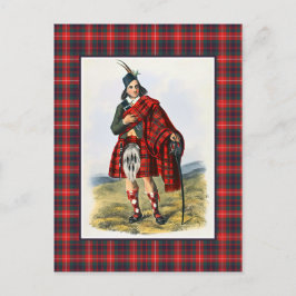 Klan Fraser Vintage Illustration Tartan Ram Vykort