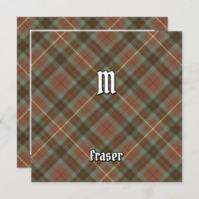 Klan Fraser Weasted Hunting Tartan Inbjudningar (Fram/baksida)