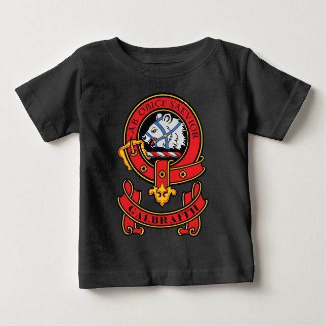 Klan Galbraith Baby T-shirts med Klan Vapensköld (Framsida)