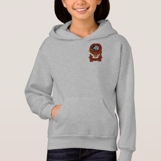 Klan Galbraith Girls Hoodies med Klan Vapensköld T Shirt (Framsida)
