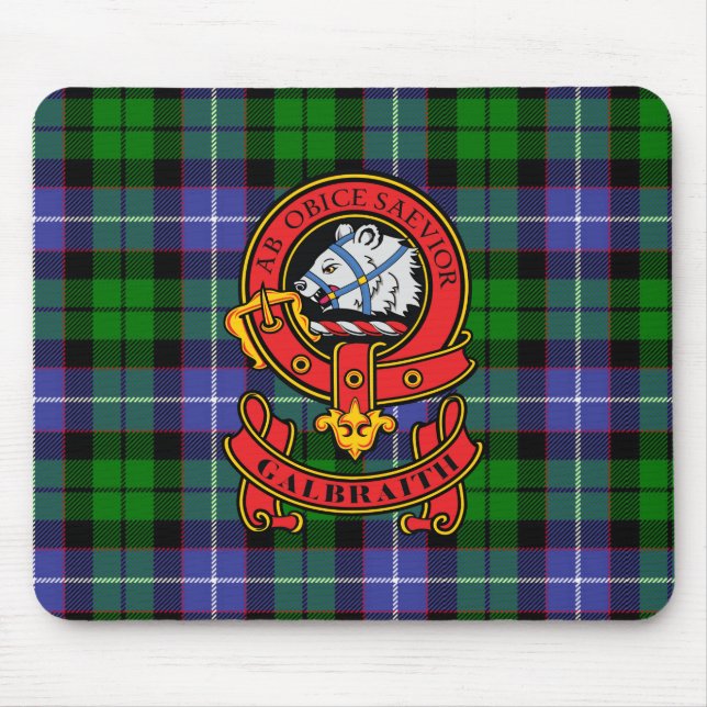 Klan Galbraith Mouse Pad med Klan Tartan Musmatta (Framsidan)