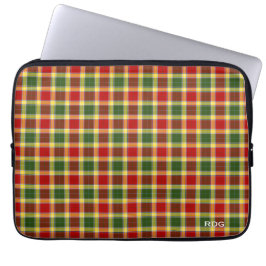 Klan Gibbs och Gibson Tartan Monogrammed Laptop Sleeve