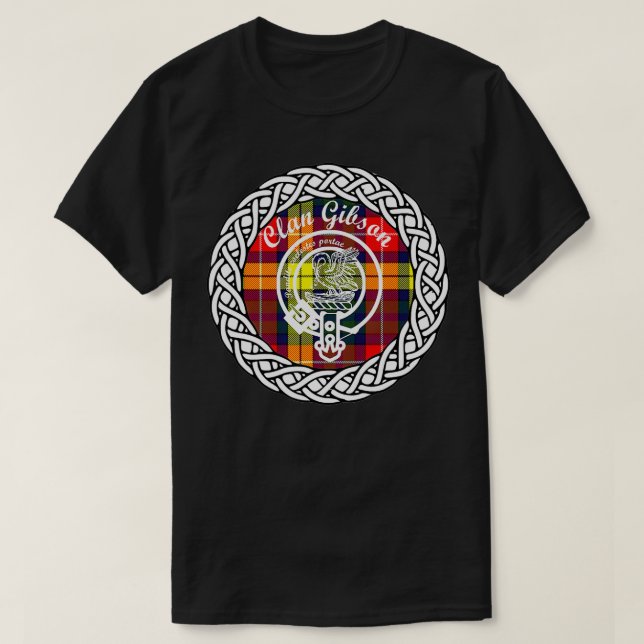 Klan Gibson-efternamn efternamn Scottish Tartan Cr T Shirt (Design framsida)