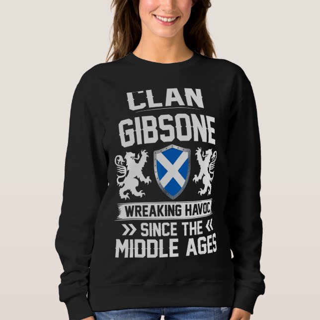 Klan Gibsone Scottish Family Klan Scotland Wreakin T Shirt (Framsida)