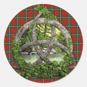 Klan Gillespie Tartan Celtic Trinity Runt Klistermärke