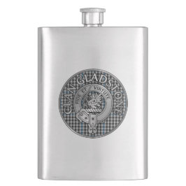 Klan Gladstone Vapensköld & Tartan Fickplunta