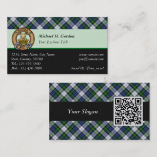 Klan Gordon Dress Tartan Affärskort Visitkort
