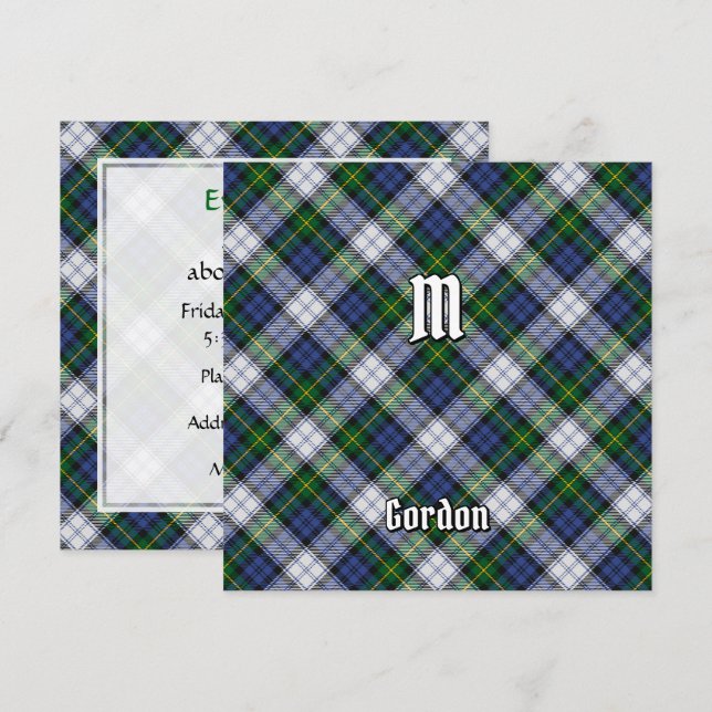 Klan Gordon Dress Tartan Inbjudningar (Fram/baksida)
