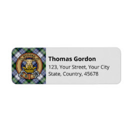 Klan Gordon Dress Tartan Label Returadress Etikett