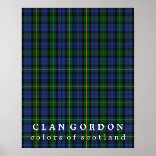 Klan Gordon Färg i Scotland Tartan Poster