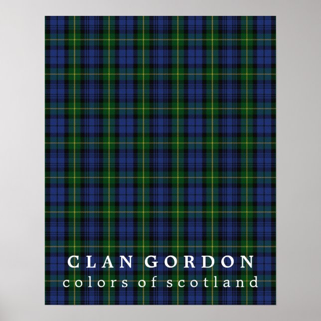 Klan Gordon Färg i Scotland Tartan Poster (Framsidan)