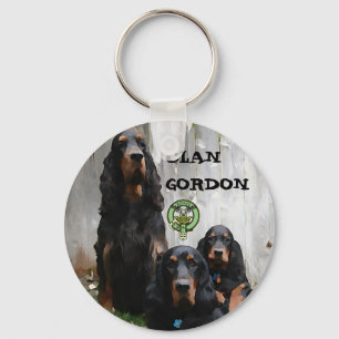 KLAN GORDON, Gordon Setter Painting Keychain Nyckelring