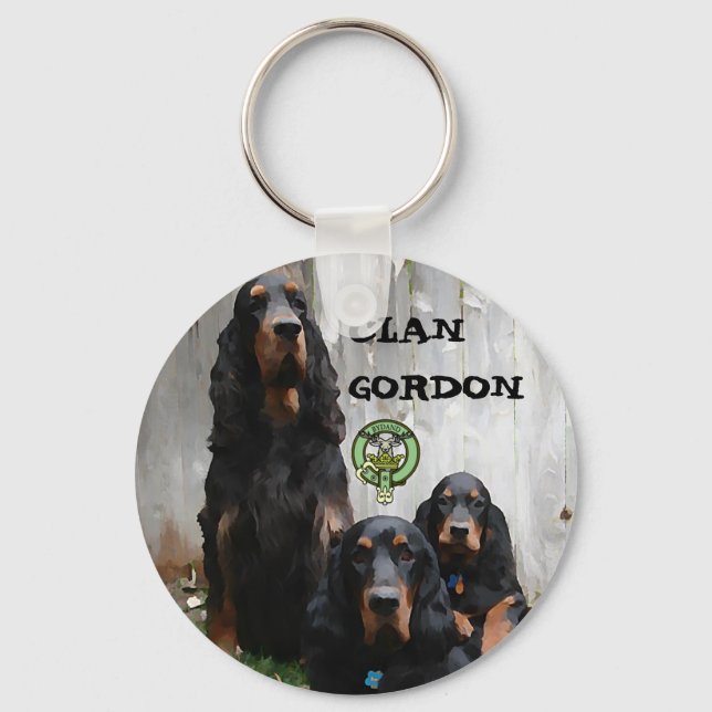 KLAN GORDON, Gordon Setter Painting Keychain Nyckelring (Framsida)