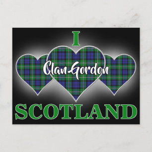 Klan Gordon I Kärlek Scotland Tartan Heart Vykort