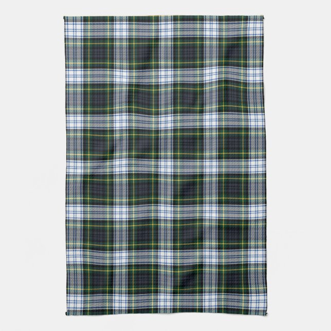 Klan Gordon Play Tartan Grönt White Check Kökshandduk (Vertikal)