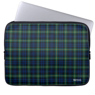 Klan Gordon Tartan Blue Play Monogrammed Laptop Sleeve