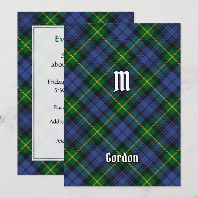 Klan Gordon Tartan-inbjudan Inbjudningar (Fram/baksida)