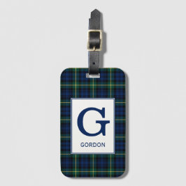 Klan Gordon Tartan Monogrammed Bagagebricka