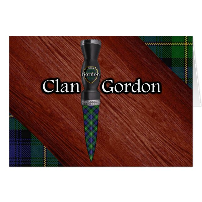 Klan Gordon Tartan Sgian Dubh Blade Hälsningskort (Framsidan Horizontal)