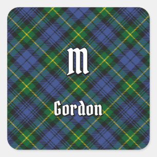 Klan Gordon Tartan Square Sticker Fyrkantigt Klistermärke