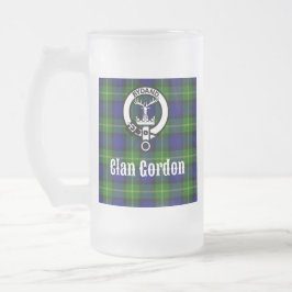 Klan Gordon Tartan Vapensköld Frostat Ölglas
