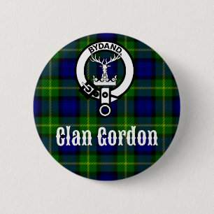 Klan Gordon Tartan Vapensköld Knapp