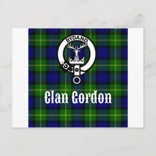 Klan Gordon Tartan Vapensköld Vykort