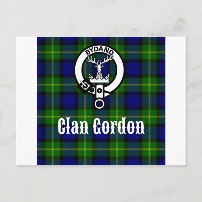 Klan Gordon Tartan Vapensköld Vykort (Framsida)