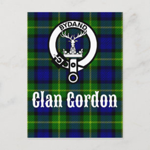 Klan Gordon Tartan Vapensköld Vykort