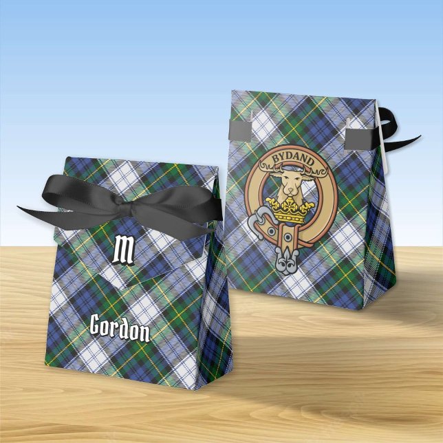 Klan Gordon Vapensköld över Dress Tartan Favor Box Presentaskar (Skapare uppladdad)