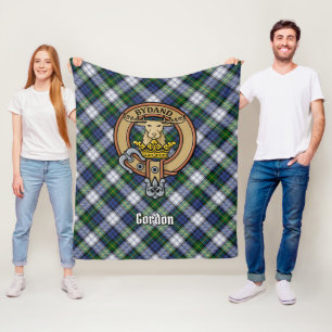Klan Gordon Vapensköld över Dress Tartan Fleecefilt