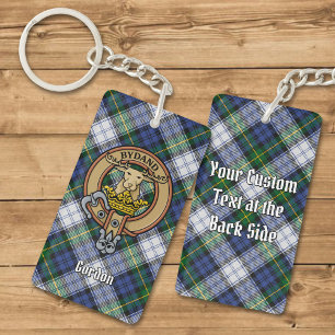 Klan Gordon Vapensköld över Dress Tartan Keychain