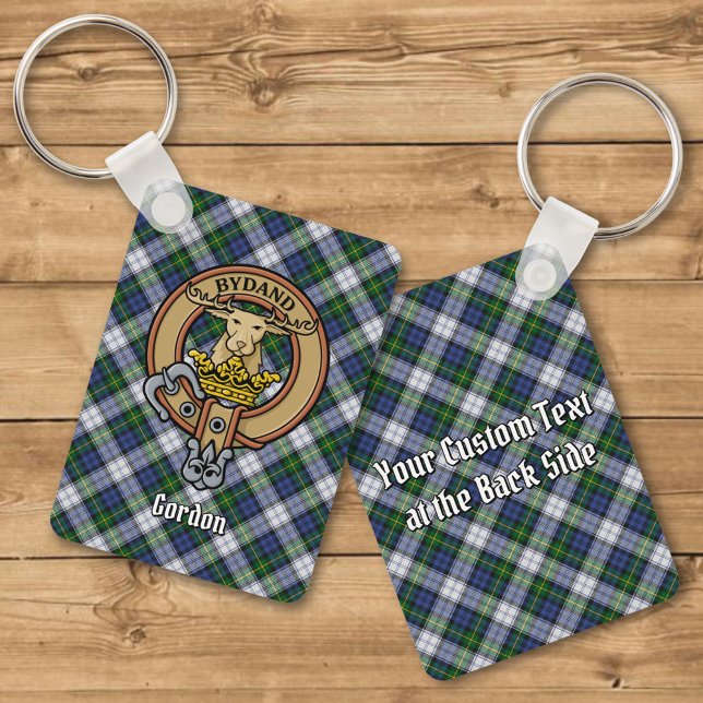 Klan Gordon Vapensköld över Dress Tartan Keychain Nyckelring (Skapare uppladdad)