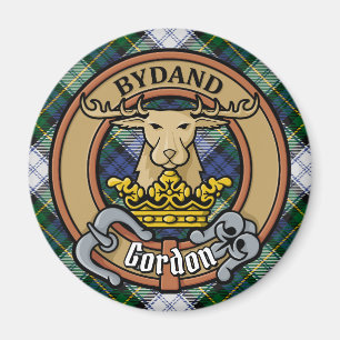 Klan Gordon Vapensköld över Dress Tartan Magnet