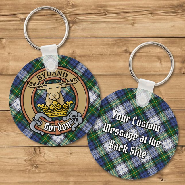 Klan Gordon Vapensköld över Dress Tartan Nyckelring (Skapare uppladdad)
