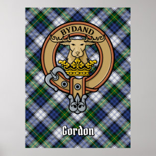 Klan Gordon Vapensköld över Dress Tartan Poster