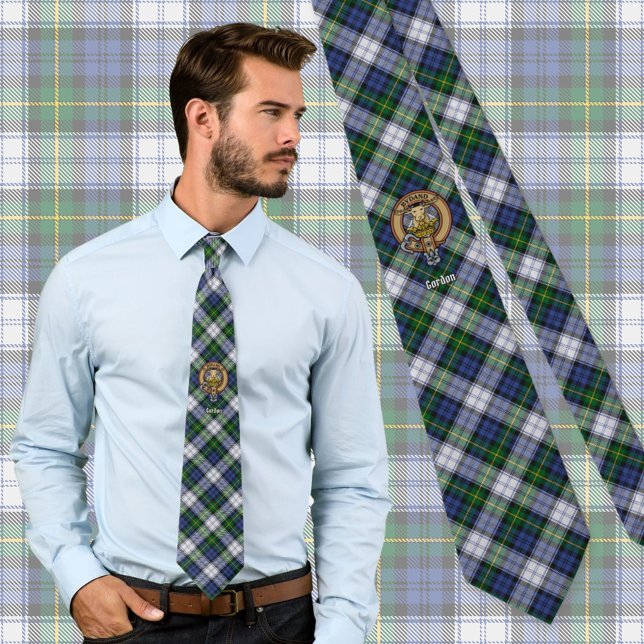 Klan Gordon Vapensköld över Dress Tartan Slips (Skapare uppladdad)