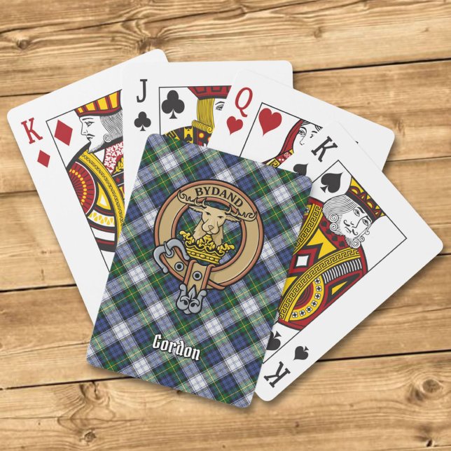 Klan Gordon Vapensköld över Dress Tartan-spelkort Casinokort (Skapare uppladdad)