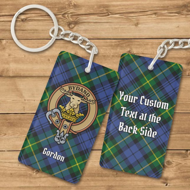 Klan Gordon Vapensköld över Tartan Keychain (Skapare uppladdad)