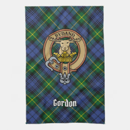 Klan Gordon Vapensköld över Tartan Kitchen Towel Kökshandduk