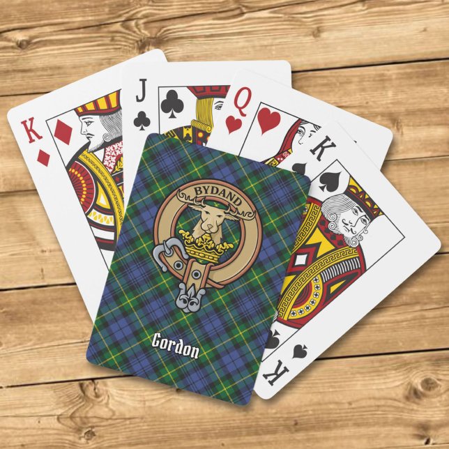 Klan Gordon Vapensköld över Tartan-spelkort Casinokort (Skapare uppladdad)