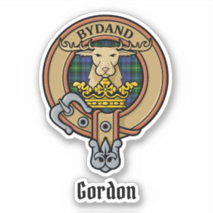 Klan Gordon Vapensköld över Tartan Sticker Klistermärken