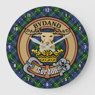 Klan Gordon Vapensköld över Tartan Stor Klocka