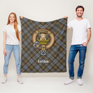 Klan Gordon Vapensköld över Weasted Tartan Fleecefilt