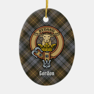 Klan Gordon Vapensköld över Weasted Tartan Julgransprydnad Keramik