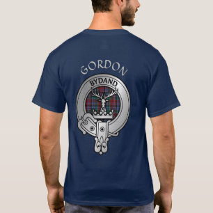 Klan Gordon Vapensköld & Red Tartan T-Shirt