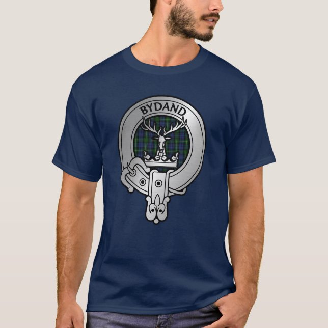 Klan Gordon Vapensköld & Tartan T Shirt (Framsida)