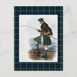Klan Gordon Vintage Illustration Tartan Ram Vykort