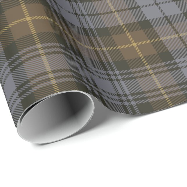 Klan Gordon Weasted Tartan Wrapping Papper Presentpapper (Rullad Hörn)