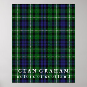 Klan Graham Färg of Scotland Tartan Poster